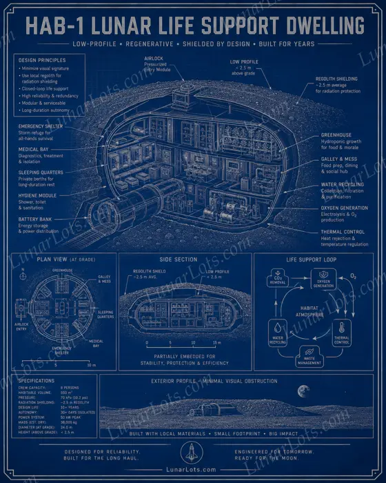 HAB-1 Lunar Life Support Dwelling blueprint