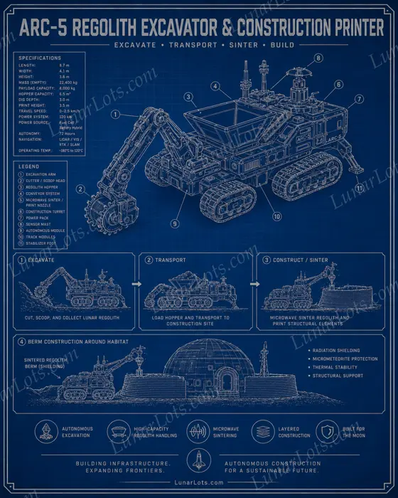 ARC-5 Regolith Excavator and Construction Printer blueprint